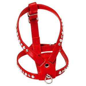 Шлейка для собак со стразами розовый LION