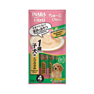 Инаба/INABA ЧАО ЧУРУ лакомство для щенков пюре филе курицы 14гр*4 