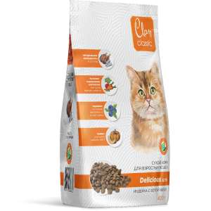 Клан/Clan Classic Delicious корм для кошек индейка/белая рыба 400гр*12