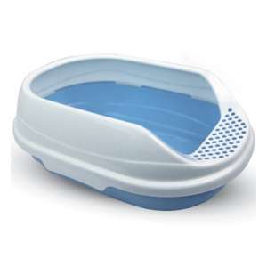 Туалет для кошек с бортом средний светло-голубой 46*36,3*11см Уют