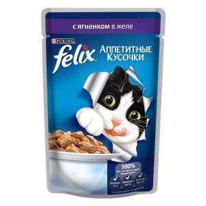 Феликс/Felix 85г корм для кошек Ягненок в желе 