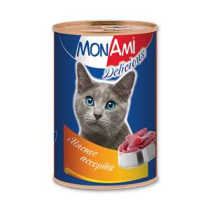 Монами конс корм для кошек Мясное ассорти 350г*20