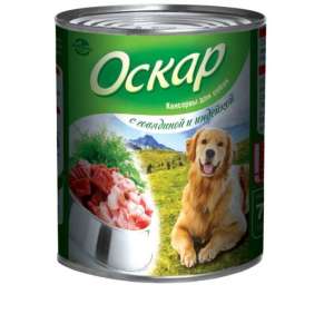 Оскар конс корм для собак Говядина и Индейка 750г*9
