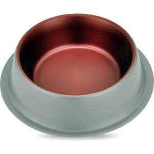 Миска металлическая противоскользящая серая медь Zaara 0,25 Зооник