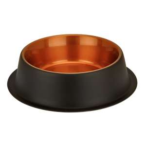 Миска металлическая противоскользящая древесная медь Zaara 0,85 Зооник