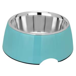 Миска металлическая голубая Melamine 2*0,4л Зооник