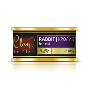 Клан/Clan De File конс. корм для кошек кролик 100гр*12