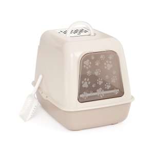 Туалет для кошек закрытый бежевый 505*390*410мм Альтернатива