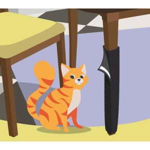 Когтеточка-столбик на ножку стола 40х28 пропитана экстрактом валерианы Антицарапки