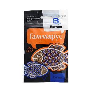 Гаммарус Бар корм для рыб тушка 15 гр*40