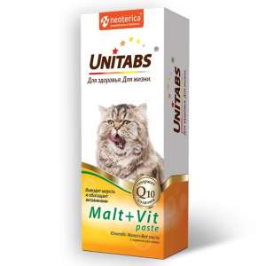 Юнитабс паста для вывода шерсти из кишечника Мальт+Вит 120мл*12 для кошек
