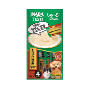 Инаба/INABA ЧАО ЧУРУ лакомство для собак пюре филе курицы для здоровья суставов 14гр*4 