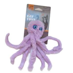 Игрушка для кошек Осьминог меховой 20х5см, микс