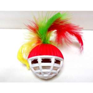 Игрушка для кошек погремушка с перьями Зооник 10шт