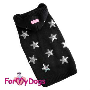 Джемпер для собак р10-12, спинка 25см черный с капюшоном Formydogs
