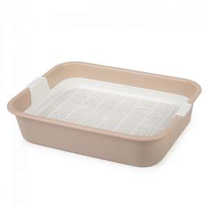 Туалет для кошек с сеткой Мурка 332х256х72 мм бежевый Альтернатива