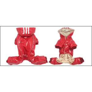 Комбинезон утепленный рL лаковый красный с капюшоном, спинка 31см Уют