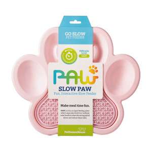 Миска для медленного кормления 2в1 Лапа 36*30*3см розовая ПетДримХаус