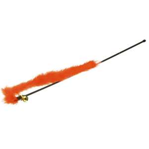Игрушка для кошек дразнилка Хвостик с колокольчиком оранжевая Пет Лайн