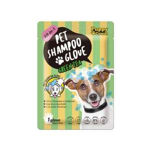 Перчатка с шампуневой пропиткой для кошек и собак Зеленый чай Паппи Краш/Puppy Crush