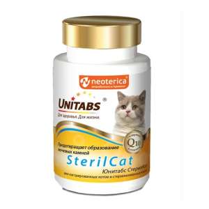 Юнитабс для кошек Кастрир/стерил.120таб /1таб-1кг/ (предотвращает образ. мочевых камней)*12