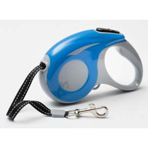Рулетка для собак Молния 3м до 11,5кг лента синяя Пижон