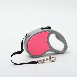 Рулетка для собак Классика 5м до 15кг серо-розовая Пижон