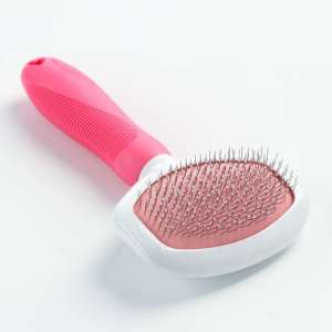 Пуходерка с каплей 9,8*18,5см силиконовая ручка розовая Пижон 