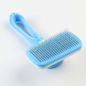 Пуходерка с каплей 10*19см с самоочисткой облегченная голубая Пижон