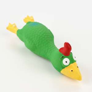 Игрушка для собак Петух пищащий латекс зеленый 18см Пижон
