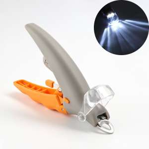 Когтерез с LED фонариком и контейнером для ногтей серо-желтый 