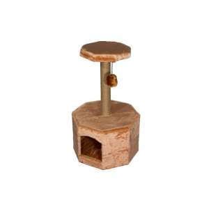 Когтеточка Дом восьмиугольный с полкой мех (СА)