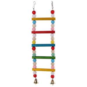 Игрушка для птиц Лестница из бусин цветная 5 ступеней 7*2*25см дерево PetStandArt