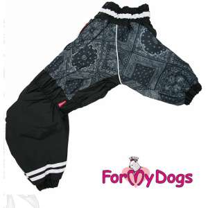 Комбинезон для девочек С2 спинка 60см черный Пэчворк на шелке Formydogs