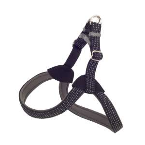 Шлейка нейлон Премиум светоотражающая неопреновый подклад 15мм ОШ24-28см ОГ26-40см черный Каскад