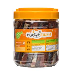 Мясоешки лакомства для собак Палочки из лосося 600гр*12 снято с пр-ва