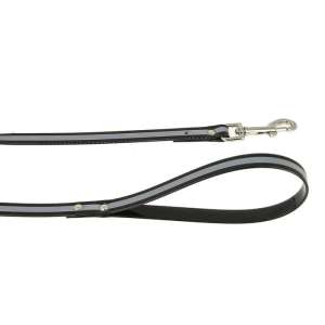 Поводок биотановый со светоотражающей полосой 1,2м*20мм черный Каскад