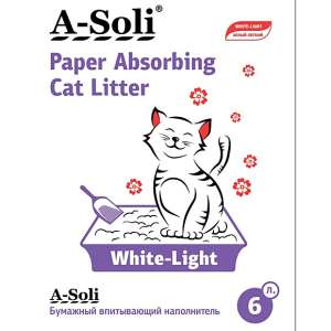 Наполнитель бумажный впитывающий А-Соли/A-Soli Вайт Лайт цветной 6мм 2,7кг/6л