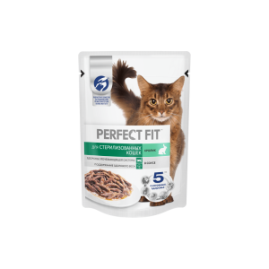 Перфект Фит/Perfect Fit 75 гр пауч корм для кошек стерилизованных кролик соус