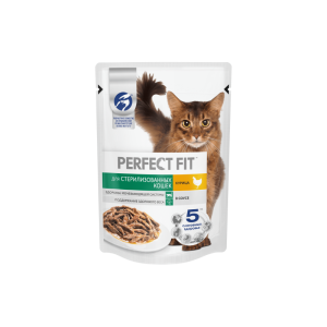 Перфект Фит/Perfect Fit 75 гр пауч корм для кошек стерилизованных курица соус