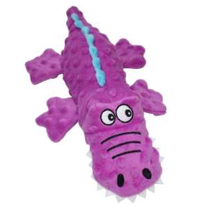 Игрушка для собак Крокодил с пищалкой розовый 37*19*8см Уют