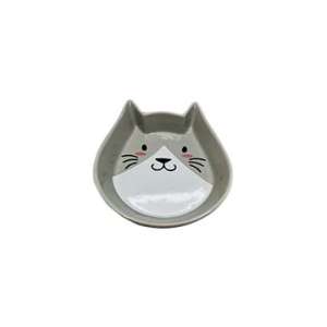Миска керамическая серая в форме мордочки кошки 15*13*3,5см 180мл Уют для кошек