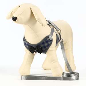 Комплект для собак и кошек мягкая шлейка рМ ОШ28-48см ОГ32-52см серый Пижон