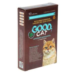 Гуд Кэт мультив. лакомство для кошек "Крепкий иммунитет" с ламинарией 90таб*6 для кошек