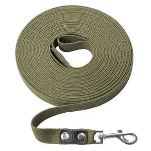 Поводок брезент 25мм/12м с кожаной вставкой ZooMoDa