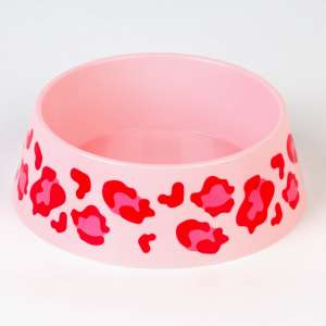 Миска пластиковая Леопард 300мл розовая Пушистое счастье