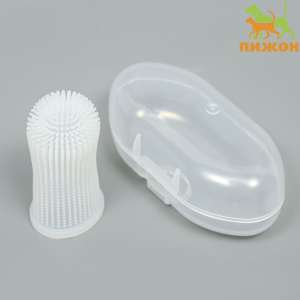 Зубная щетка в контейнере 5,5*2,5см белая Пижон