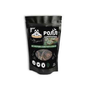 Погрызухин лакомства для собак Ролл из желудка оленя с ламинарией 50г*20