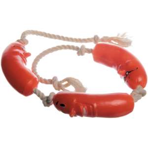Игрушка для собак сосиски 3шт на веревке 75см Зооник
