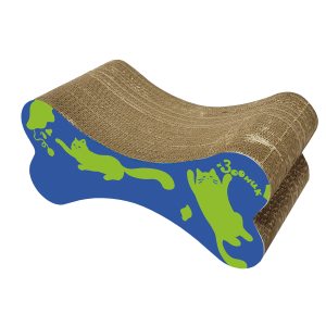 Когтеточка из гофрокартона Кость малая Коты в океане 420*220*190мм Зооник 